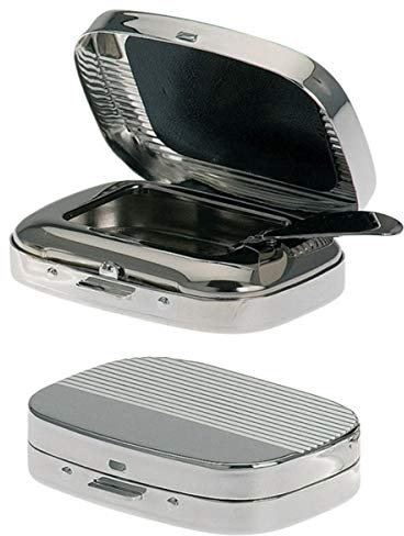 SILBERKANNE Taschenascher Taschenaschenbecher 5 x 6,5 cm Premium Silber Plated edel versilbert in Top Verarbeitung