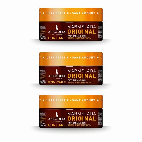 Afrodita Cosmetics SUN CARE Tanning Accelerator Marmelada | For fast and intense tanning | with 100% organic coconut oil, shea and cocoa butter | Silicone-free | Vegan (Express 3 pack)