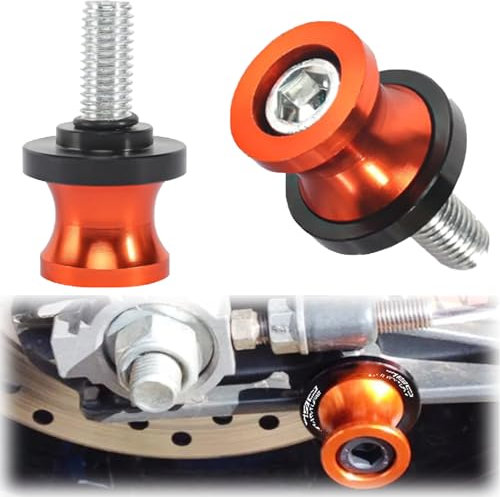 Gloryit 2 Piezas Brazo oscilante motocicleta,Soporte Bobinas de Brazo Oscilante in Aluminio,Bobina de Brazo Oscilante Diabolos Moto Universal,Basculante Bobina de Deslizadores para Moto