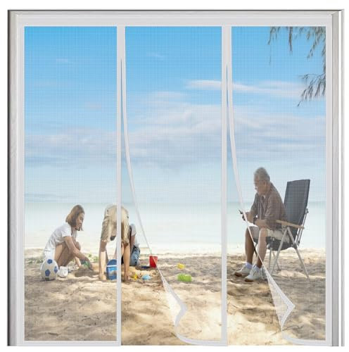 Mosquitera Magnética Cifrado 95x270cm Blanco Magnético Anti-Mosquitos Cortina De Puerta Puerta De Pantalla Magnética Verano Hogar Anti-Mosca Mudo Pantalla