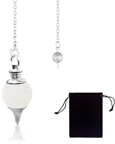 EIHI 1 pièce Pendule en pierre naturelle, pendule en cristal, pendule en cristal larme vintage pour la radiesthésie, pendule Chakra Reiki Divination Méditation Wicca （Pierre de lune）