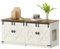 Hzuaneri Katzenschrank, Katzenklo Schrank für 2 Katzen, Versteckter Katzentoilettenschrank, Katzenhaus für den Innenbereich, Bauernhausstil, 119 x 48 x 53,5 cm, Braun und Weiß CB85314X