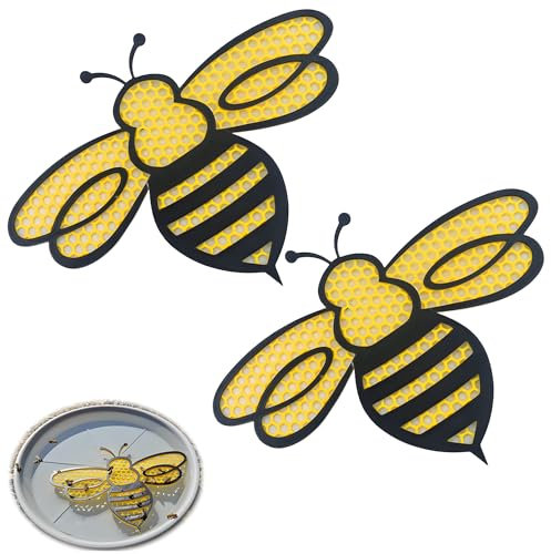 Lot de 2 stations d'irrigation des abeilles, île flottante en forme d'abeille, abreuvoir à insectes, abreuvoir d'abeilles pour le jardin, bols d'eau pour décoration de jardin