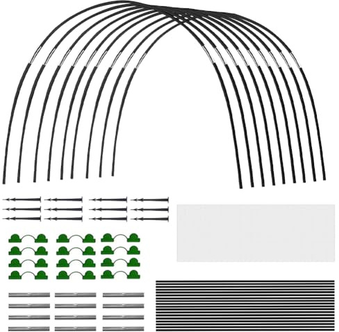 BNGXR Túnel para Plantas, Arcos de túnel, bancal Alto, 2,5 x 6 m, Aros de Invernadero, inoxidables, duraderos, Flexibles, para Invernadero, Plantas, Red de protección contra Insectos