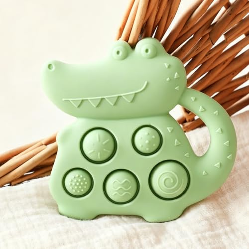 Jessruly Simple Dimple Fidget Toy i silikon – mjuk sensorisk leksak med handklocka, tryckare med lätt tryck för lugnande och finmotorlek (grön)