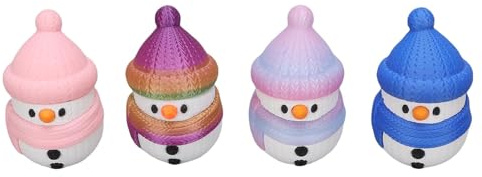 Sonew 3D-utskrift Snögubbefigurer Set 4 St Söta Snögubbedekorationer Moderna Julhemsprydnader 2,76 Tum