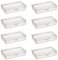 Goodma 8 Stück rechteckige leere Mini-Organizer-Aufbewahrungsbox-Behälter mit Klappdeckel für kleine Gegenstände und andere Bastelprojekte, 135 x 80 x 30 mm (Klar)