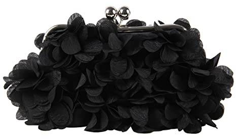 SUKUTU Bolso de Mano de Noche para Mujer Bolso de Noche con Flores Bolso de Hombro con Cadena para Fiesta de Boda para Mujer, Monedero