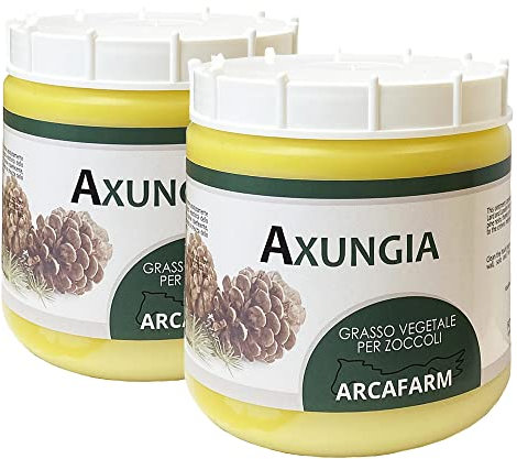 2 Pezzi Grasso per Zoccoli Cavalli 1 lt, Neutro, unguento per crescita riparazione protezione e cura dello zoccolo dei cavalli, stalloni, puledri, fattrici, pony, shetland, asini, 100% Made in Italy