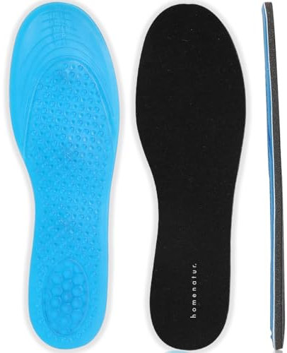 HOMENATUR Einlegesohlen Gel Schuheinlagen Damen Herren - TPE+FOAM - Einlegesohlen Arbeitsschuhe - Einlagen Schuhe Tägliche Verwendung für Sport - Flexibles und Atmungsaktives Design (41-45)