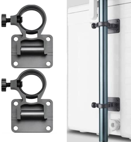 OKUYAN 2PCS Wall Mounted Fishing Umbrella Holder - Aluminum Alloy Bracket for Fishing Box, Foldable Parasol Clamp - Boat Rod Holders for Outdoor Balcony Patio