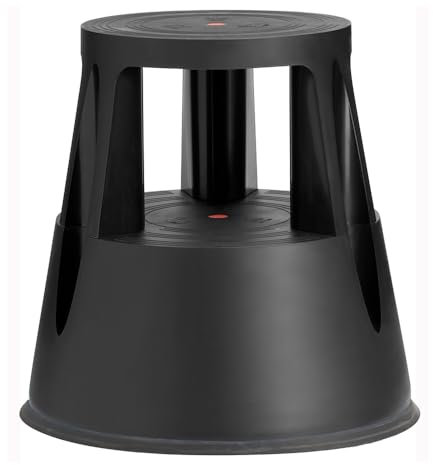 IVOL Stabiler Tritthocker - Elefantenfuß - Kunststoff - 41 cm Hohe - 150 kg Traglast (Schwarz)