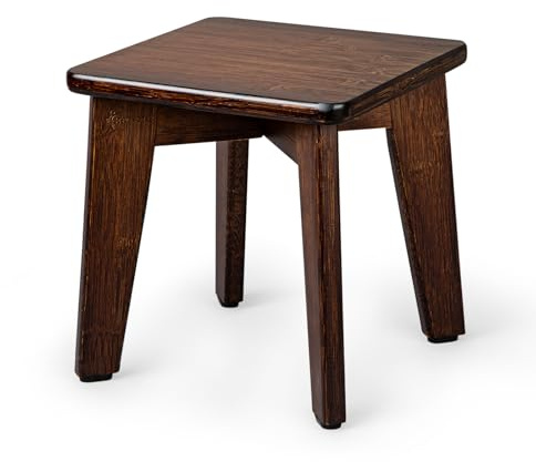 StrongTek Bamboo Small Step Stool, Durable and Stylish Wooden Step for Adults and Kids, Perfect for Kitchen, Bathroom, Bedroom, or Living Room, Non-Slip, Compact, Portable, Easy to Store (Chocolate)