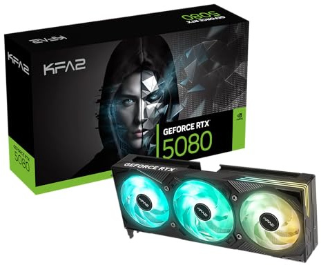 KFA2 GeForce RTX 5080 EX Gamer 1-Click OC, Xtreme Tuner App Control, 16GB, GDDR7, 256-Bit, DP 2.1b*3/HDMI 2.1b/DLSS 4/Gaming Grafikkarte