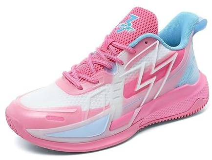 Solastride Zapatillas de Baloncesto Unisex de Corte bajo, Modernas, Transpirables, Antideslizantes, Resistentes al Desgaste y con amortiguación de Impactos.(Rose,37 EU)