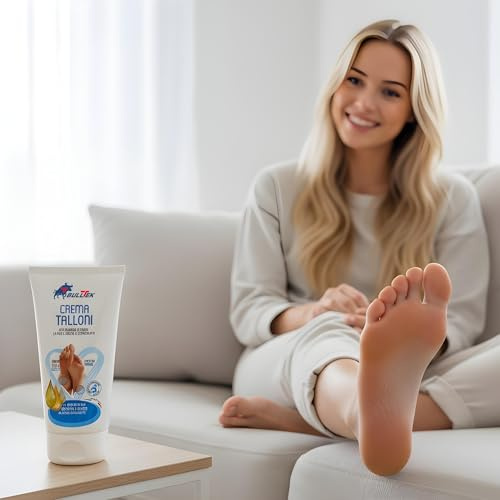 BullTek Crema para talones 150 ml – Nutriente con aceite de oliva de sésamo de coco – Piel seca agrietada Adiós – Hidratación Rápida Reparación Profunda Efecto Emoliente Natural