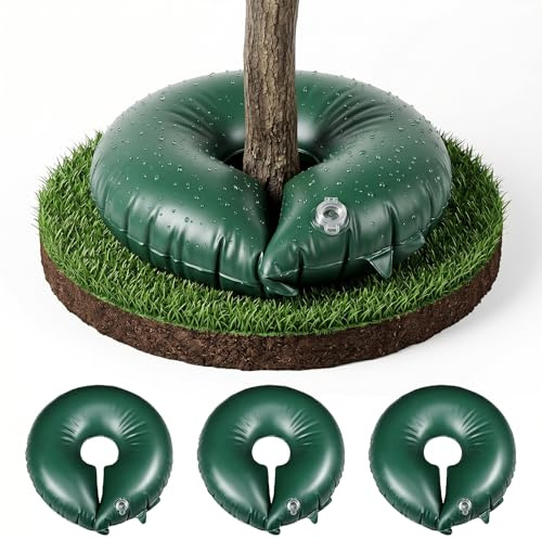 3 stycken bevattningsring, automatiska bevattningspåsar, trädbad bevattningspåse, PVC robust och UV-stabil vattensäck för träd, bevattning av fruktträd – bevattning 6 timmar (90 cm)