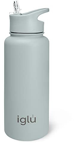 iglu Reusable Water Bottles | Premium Double Walled Stainless Steel | Vacuum Insulated | 24 Hours Cold & 12 Hours Hot | Sweatproof & BPA Fre | Great Eco-Friendly Gifte (Arctic Blue, 1L)