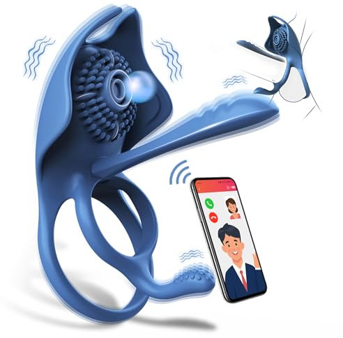 Penisring Vibrator mit App Kontrolle, Sex Spielzeug für Paare extrem sex, Sex Spielzeug für die Männer solo, Dual Penisringe Cockring Sexspielzeug Pleasure Ring mit 5 * 11 Vibrationsmodi Sex Toys
