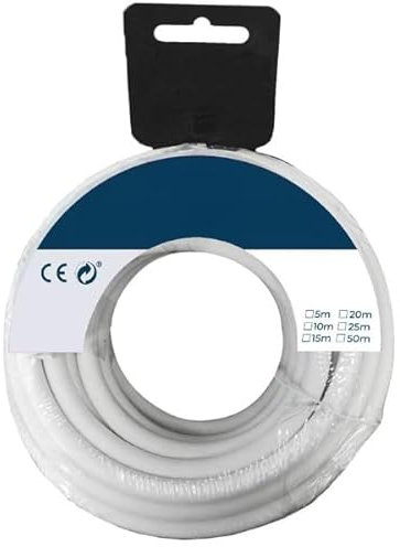 PRENDELUZ Carrete de cable paralelo 2x0,50 mm blanco 10 m para audio, ideal para conexiones de sonido y distribución de señales eléctricas.