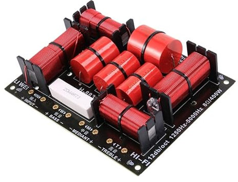 Rfeeuubft 400W 3 Wege Frequenzweiche Teiler HiFi HochtöNer TieftöNer Lautsprecher Frequenzweiche 1250H/5000HZ mit Hochtonschutz