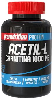 PRO NUTRITION - Acetilcarnitina 60 cps 1000mg, Integratore Alimentare Per Sportivi, Favorisce Metabolismo dei Grassi e Produzione di Energia, Acetil L-Carnitina, Ottimo Assorbimento Intestinale
