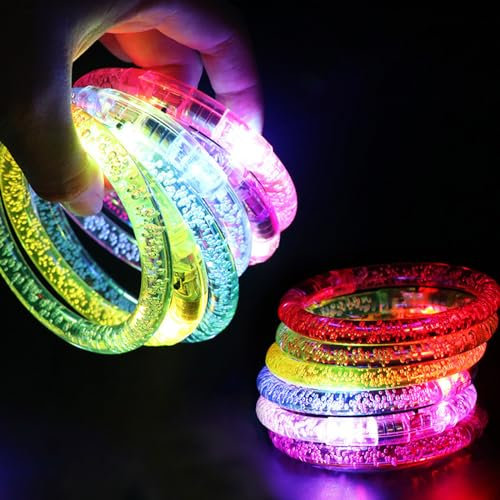 Lampeggianti Bracciali LED, Bracciali Bastoni Luce, Braccialetti Lampeggianti, Braccialetti Brillanti nel Party Oscuro Bomboniere per Feste Glow Sticks, 9 Pezzi