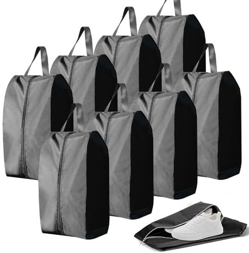 Vmxlso 8 Stück Schuhtasche Reise, 42x24 cm, Wasserfeste Schuhbeutel Reise, Schmutzabweisender Schuhsack Reise, Reise Schuhbeutel mit Reißverschluss für Reisen oder Aufbewahrung zu Hause