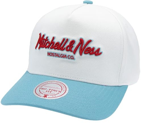 Mitchell & Ness Script Pro Crown Snapback, sabbia/blu bambino, Taglia unica