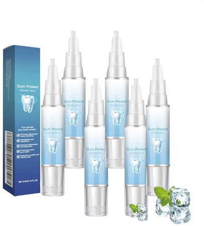 Gel riparatore gengive verbasco, penna essenza sbiancante dentale istantanea, pulizia profonda, migliora la salute generale delle gengive, protegge le gengive (6PCS)