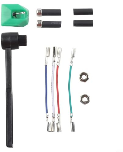 Durashmall AT-VMN95E Stylus Replacement With Oval Tip Needle Brush Fixing Screws, For AT-LP120X-USB Record Player Turntable Green