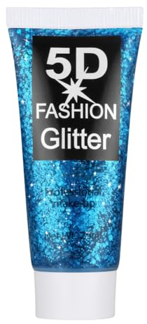 Body Glitter Gel, festival glitter ansikte 25 ml, Sequins Chunky Glitter flytande gel, sjöjungfru paljetter gnistrande för ansikte hår läppar naglar smink festival (blå)