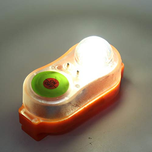Wosune Lumière Auto-éclairante d'eau de mer au Lithium LED, lumière de Gilet de Sauvetage, pour Gilet de Sauvetage Enfants Adultes sauvant la Vie en Plein air(Orange)