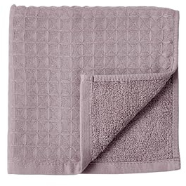 UCHINO Waffle Twist Cotton Weave Washcloth Towel for Bathroom Lightweight Absorbent Quick Dry Honeycomb Texture Solid Terry Loop Reverse 13 x 13, 1 Wash Cloth, Orchid Purple