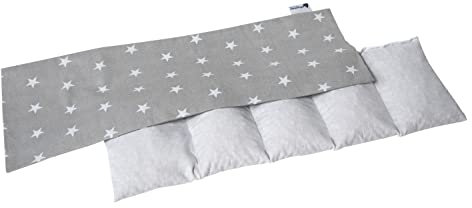 Medi Partners Coussin chauffant noyaux de cerise 60x20cm 800g 100% coton 5 Chambres par le froid Taie d'oreiller amovible (Étoiles)