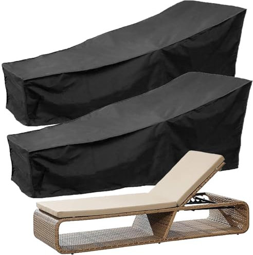 ASelected 2PCS Housse pour Transat Jardin, 210D Housse Chaise Longue Housse Bain de Soleil Exterieur Imperméable Pliante Anti-Poussière Etanche en Polyester - 210x 75 x 80 CM