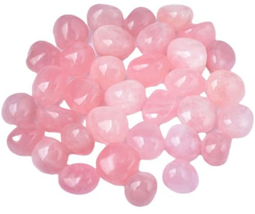 DECORN Rose Quartz Crystal Tumbled Stones polerade stenar - Naturliga ädelstenar för läkning - Dekorationer rosa kristallsten oregelbunden form, 1 pund (ca 460 g),20~30mm