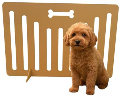 See-Through Dog Bone Wooden Stopper Barrier – No-Drill Safety Gate for Doorways & Stairs – Lightweight, Portable, Easy Access, Smooth Hold Pet (SIZE HIGHT X WIDTH) (40cm x 65cm)