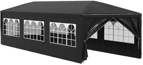 Tonnelle de Jardin, Tente de Réception Pavillon Barnum de Jardin 3x9 m Anthracite