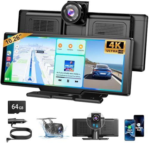 ESSGOO 10.26 Pulgadas Pantalla Coche Carplay Android Auto Inalámbrico