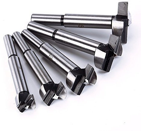 Malayas set di punte Forstner per trapano, gambo tondo, utensile per legno, forature per cerniere, sega, 5 pezzi, da 15 a 35 mm