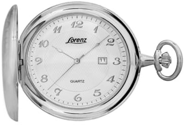 Lorenz 030037BB Orologio da tasca analogico al quarzo, argento