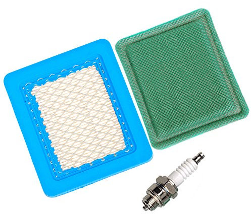 OxoxO 491588 Luftfilter mit Vorfilter und Zündkerze 271933 für Briggs & Stratton 625e 675ex Serie und Quantum 3.5-6.75 Gross HP Push-Rasenmäher