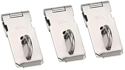 MACHSWON 3 Pcs Stainless Steel Padlock Hasp 2 inch Door Latch Padlock Catch for Door Window Cabinet Pet Cage Crate Fitting Accessories
