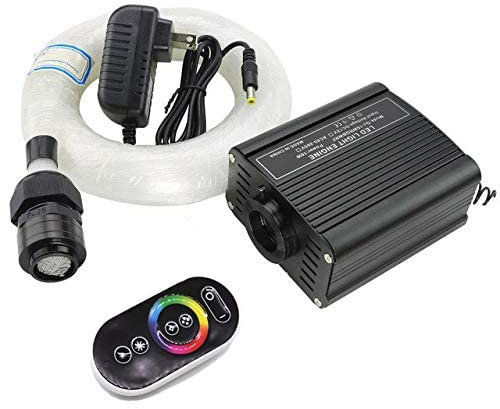 ECOCOLOR PMMA Faser -LED-Licht, Saunafaser Licht,Sauna Sternenlicht,16 W, RGBW, 300 Stück, 0,75 mm, 2 m, für Sternenhimmel + RF-Fernbedienung LED-Farblicht