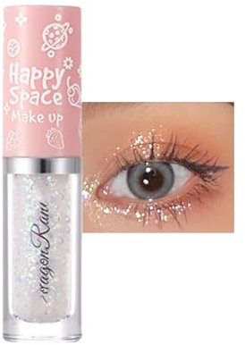 Glitzer Lidschatten, Pearl Liquid Metallic Eyeshadow - Langlebig Wasserfest Flüssiger Lidschatten Stift - Glänzend Glitter Shimmer Augen Make-up Geschenk für Frauen (01)