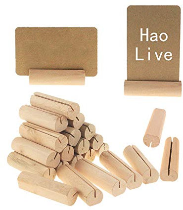 40 Piezas Soporte para Tarjetas de Mesa Soporte Notas Madera Soportes Nombres Tarjetas Mesa Portatarjetas Troncos Madera Decoracion Portatarjetas para Bodas, Fiestas, Celebraciones, Decoraciones
