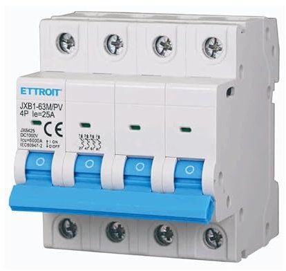 Photovoltaischer magnetischer Thermoschalter 4P DC 1000V 25A 6kA Belegt 4 Module DIN Schmal JX6425