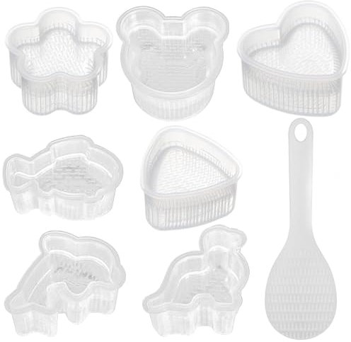 8 Pcs Onigiri Stampi Stampo di Sushi Triangolare DIY Con Cucchiaio per Riso per Onigiri Perfetto per I Principianti e Gli Amanti Del Sushi per Preparare Un Perfetto Onigiri
