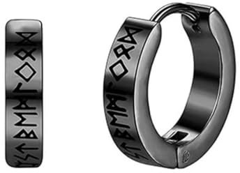 QEDBOJE 2 PCS Ohrringe Männer Edelstahl Herren Ohrringe mit Runen Schmuck, Deko, Keltische Ohrringe，Earring, Geschenke，Unisex